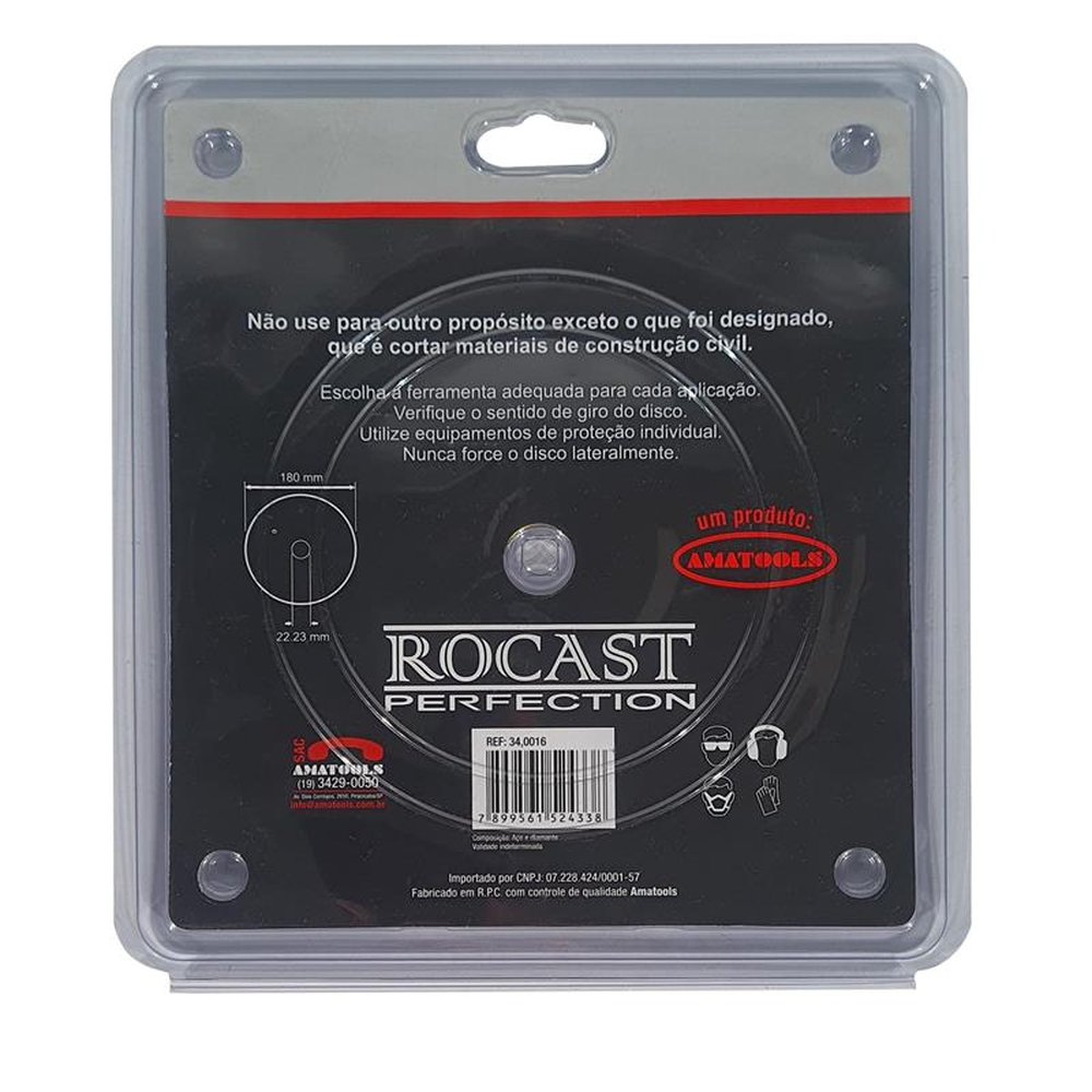 Disco Diamantado Para Esmerilhadeira Turbo 7 X 7/8" - Turbo Rocast