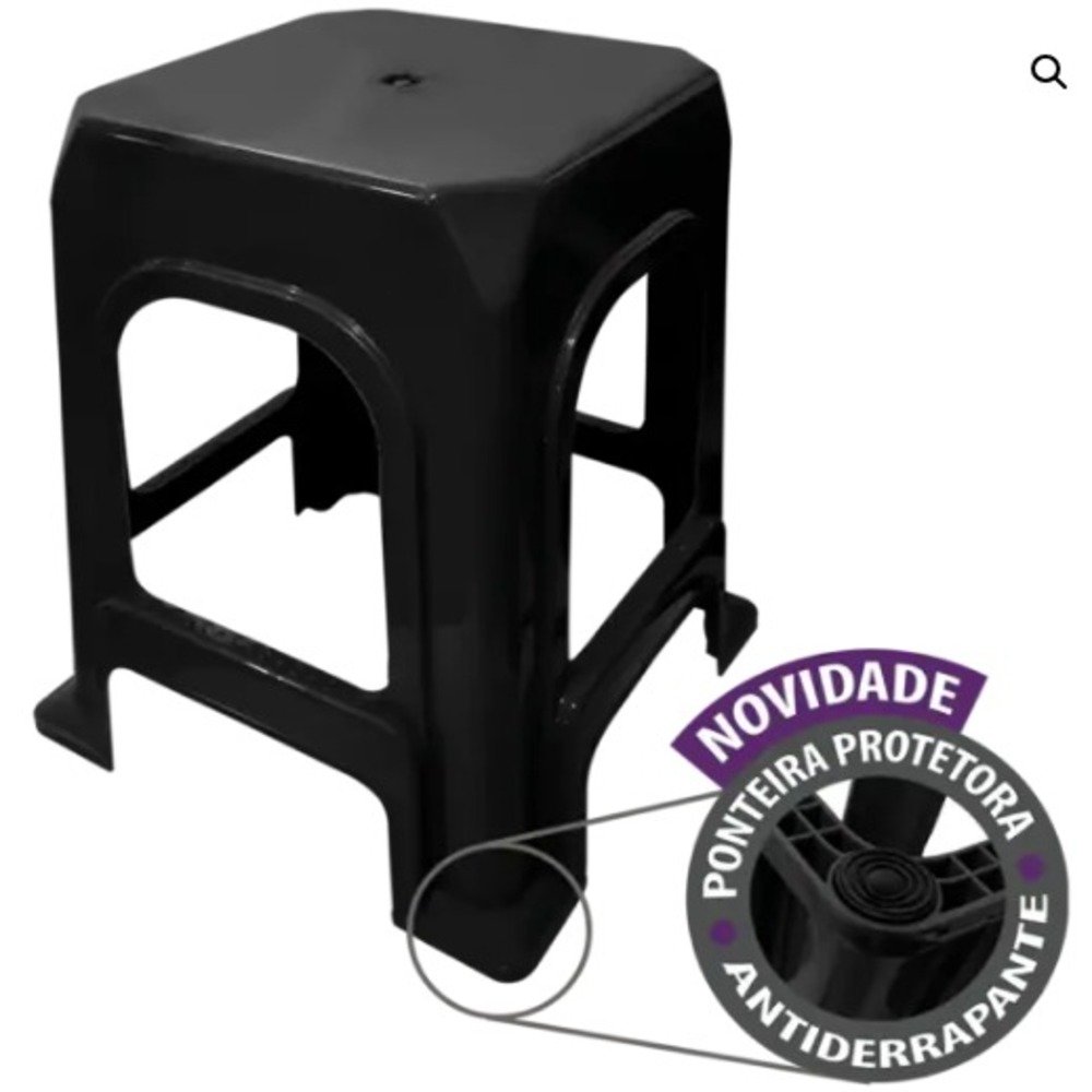 Banqueta Plástica Arcos Preta