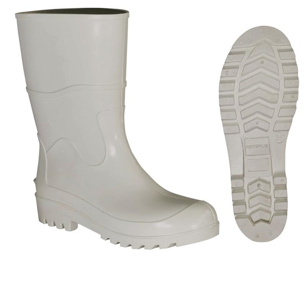 Bota Pvc Branca Com Forro Cano Médio Nº 40 - Ppp 106 Proteplus