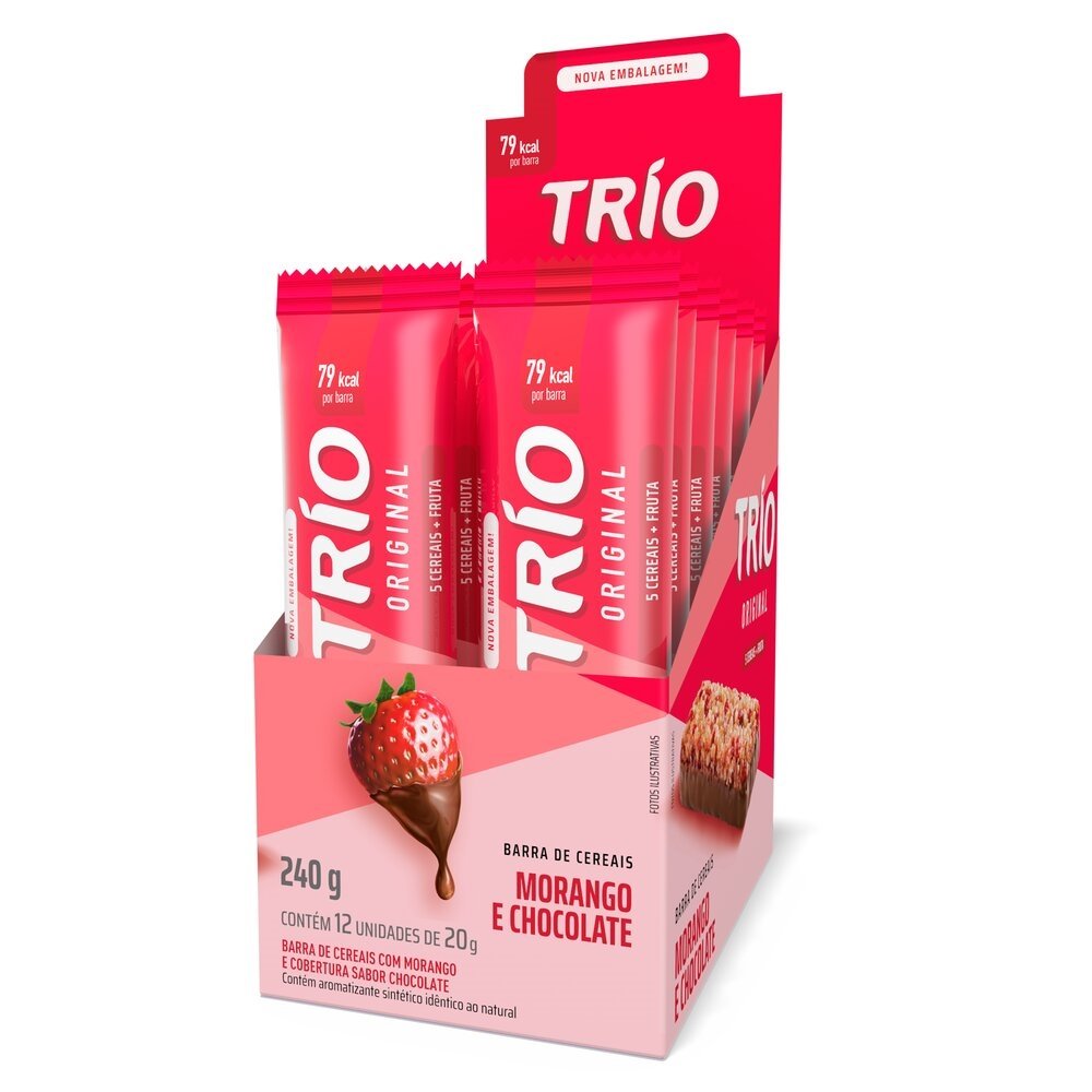 Barra de Cereal Trio Morango c/ Chocolate 20g-12Un