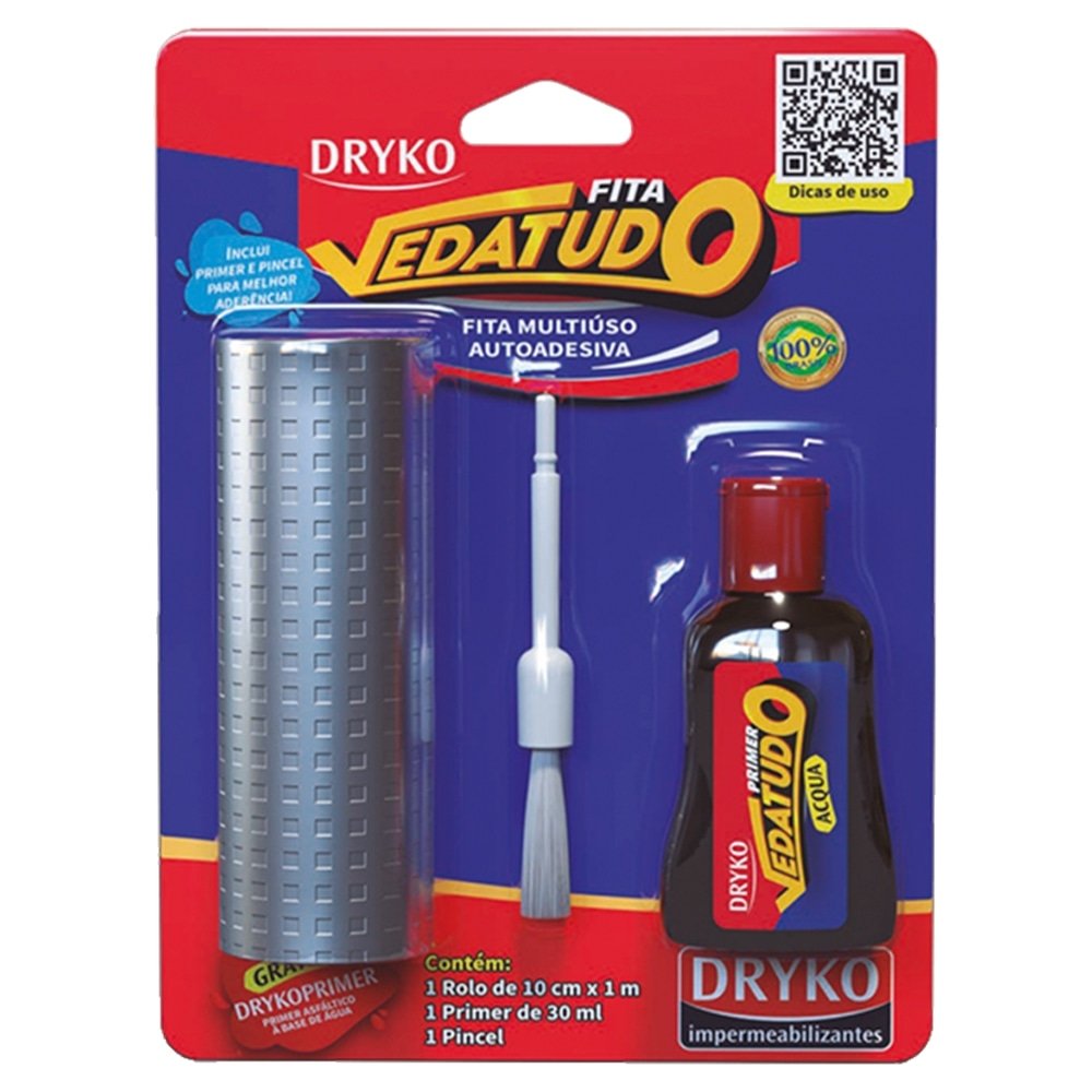 Fita Vedatudo Multiuso Dryko 10cmx1m Pincel Primer 30ml Blister