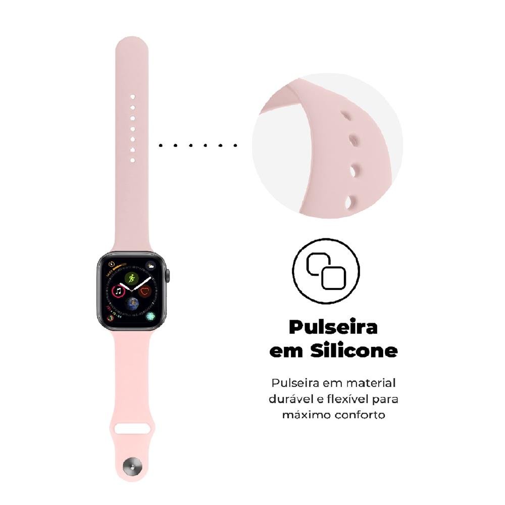 Pulseira Ultra Fit Para Apple Watch 38 / 40 / 41Mm - Rosa Claro
