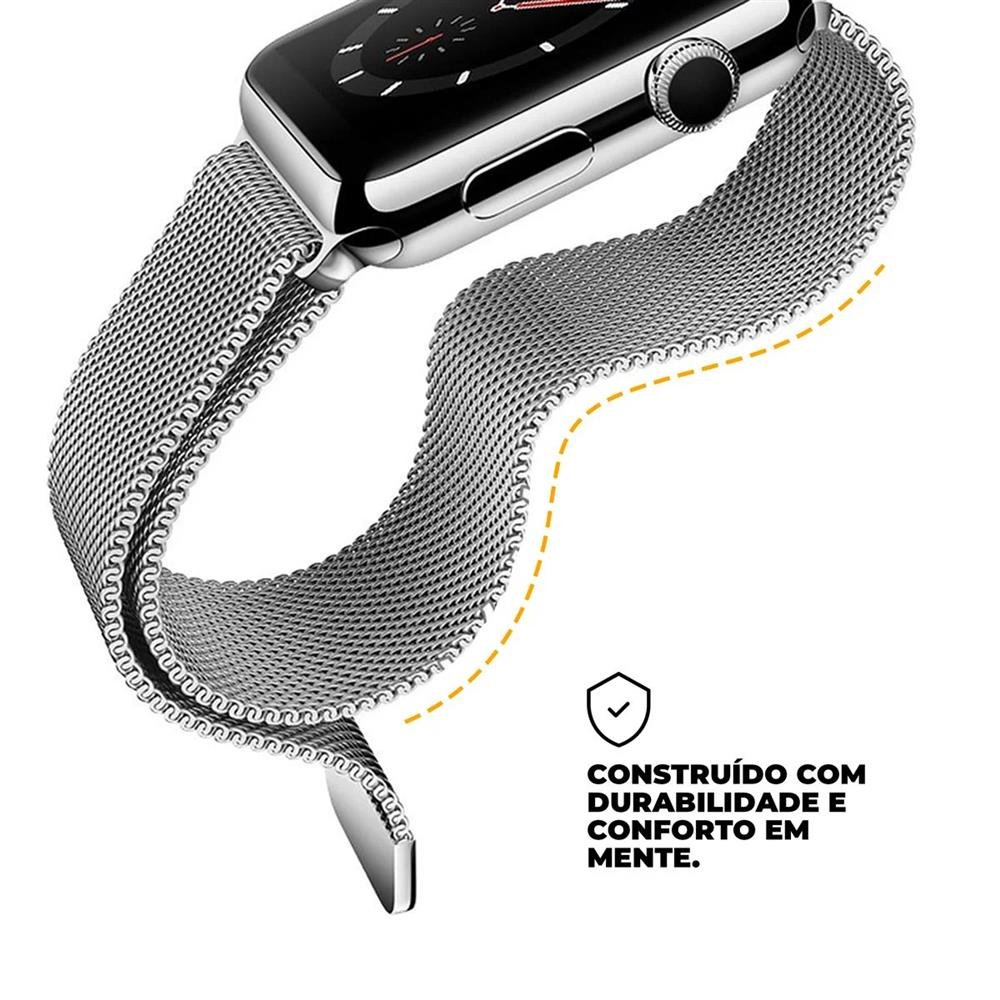 Pulseira De Milanese Para Apple Watch 42 / 44 / 45 / 49 Mm - Rosa