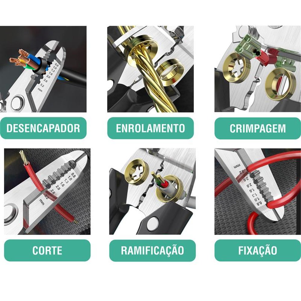 Alicate Eletricista Multiuso 6 Em 1 Noll