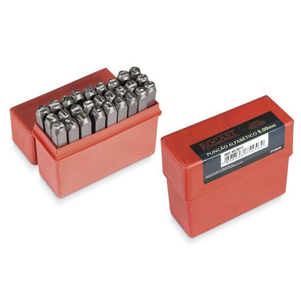 Punção Alfabético 5.00Mm - 27 Peças Rocast