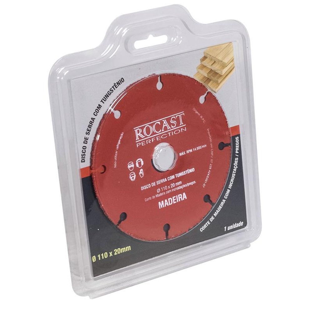 Disco De Serra Com Tungstênio Para Madeira 110 X 20Mm - Tungstênio Rocast