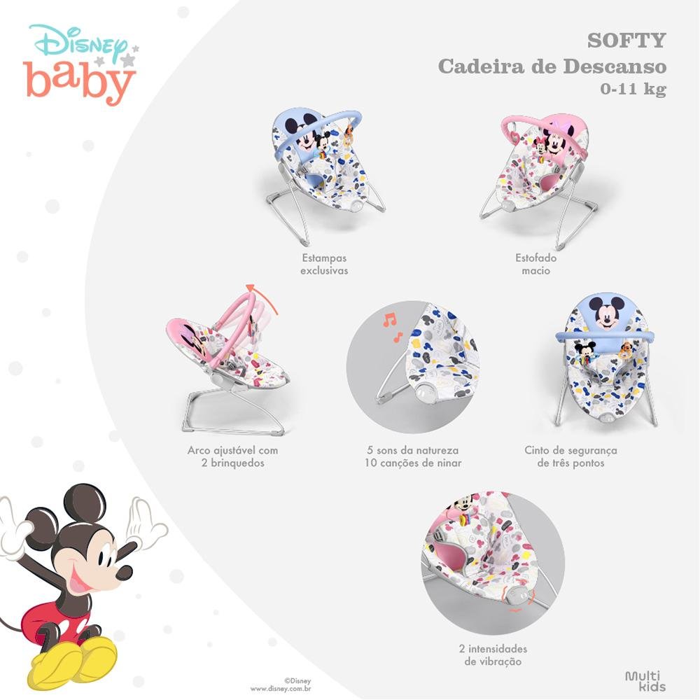 Cadeira de Descanso 0 -11Kg Mickey Softy Multikids Baby - BB440