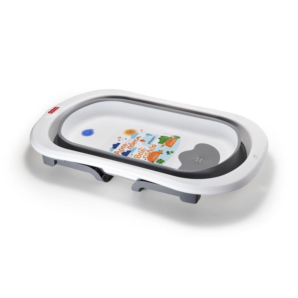 Banheira Retratil Estampada Splish N Splash Branco/Cinza - BB1244