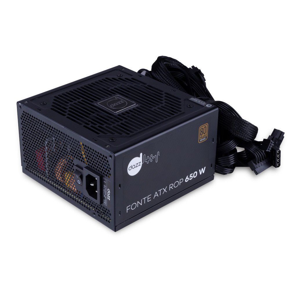 Fonte Pc 650w Rop 80 Plus Bronze Pfc Ativo, Bivolt Automatica, 63000002, Maxprint/Dazz