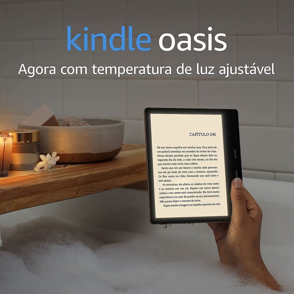 Kindle Oasis 10ª Geração, 8gb, Tela 7", Resolução 300 Ppi, À Prova DÁgua, Grafite, Amazon