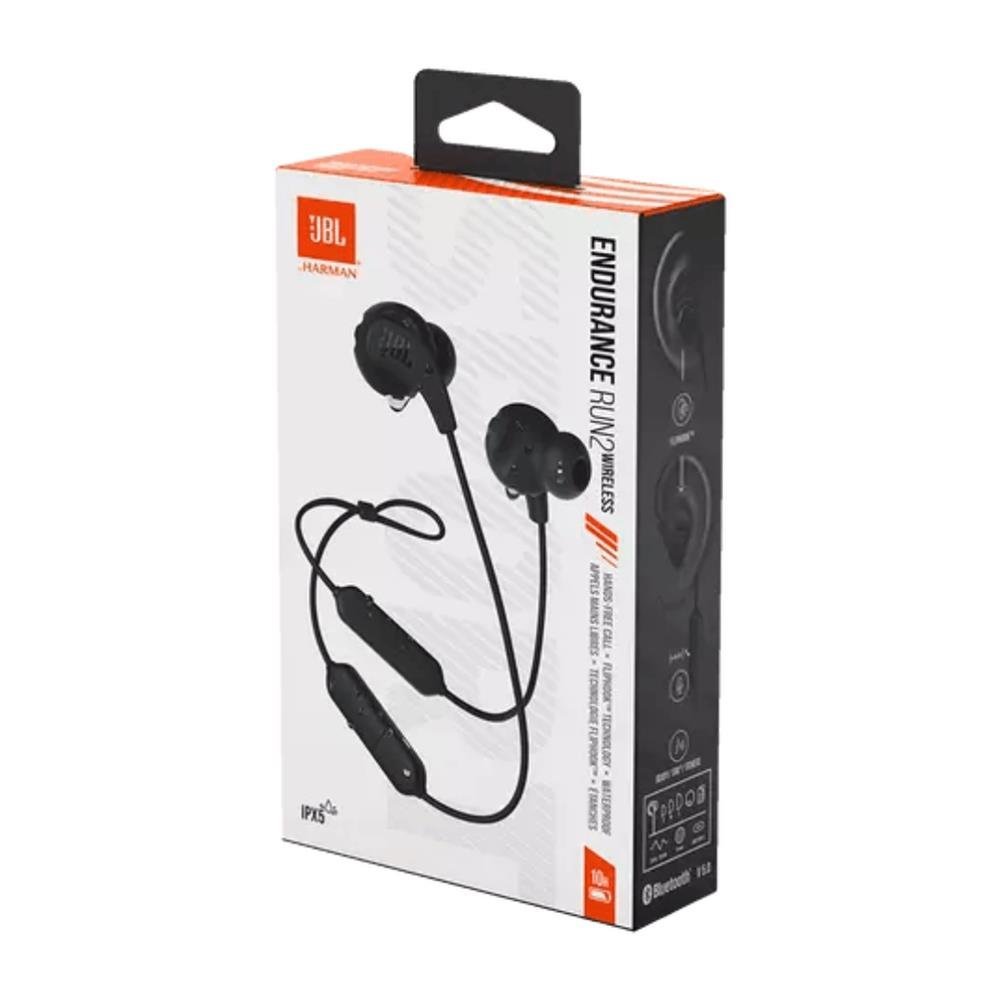 Fone De Ouvido Jbl Endurance Run 2, Bluetooth, À Prova Da Água, Preto