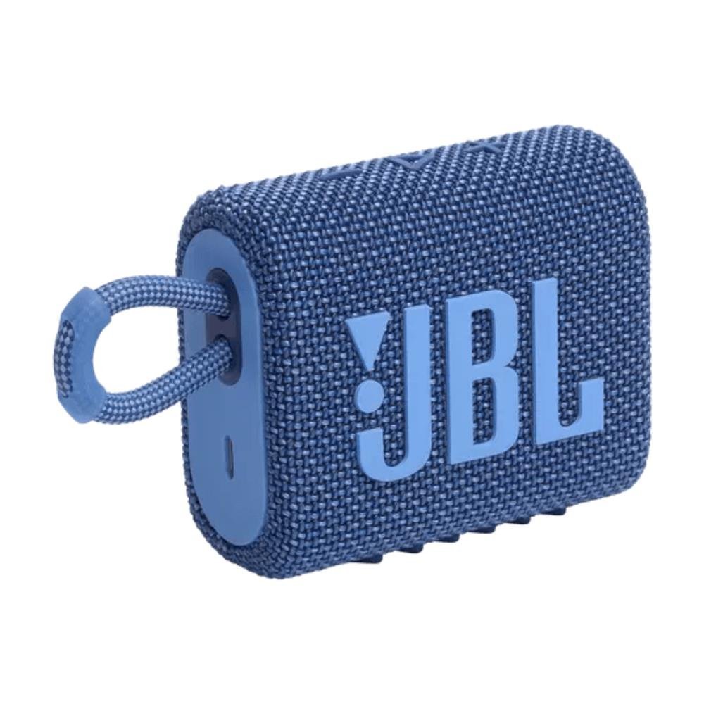 Caixa De Som Jbl Go 3 Eco, Ultraportátil, À Prova Dágua, Azul - Jblgo3ecoblu