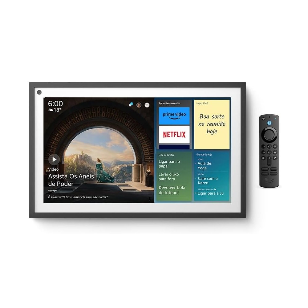 Echo Show 15, Smart Display Full Hd De 15,6" Com Alexa E Experiência Fire Tv | Controle Remoto Incluso - Cor Branca, Amazon