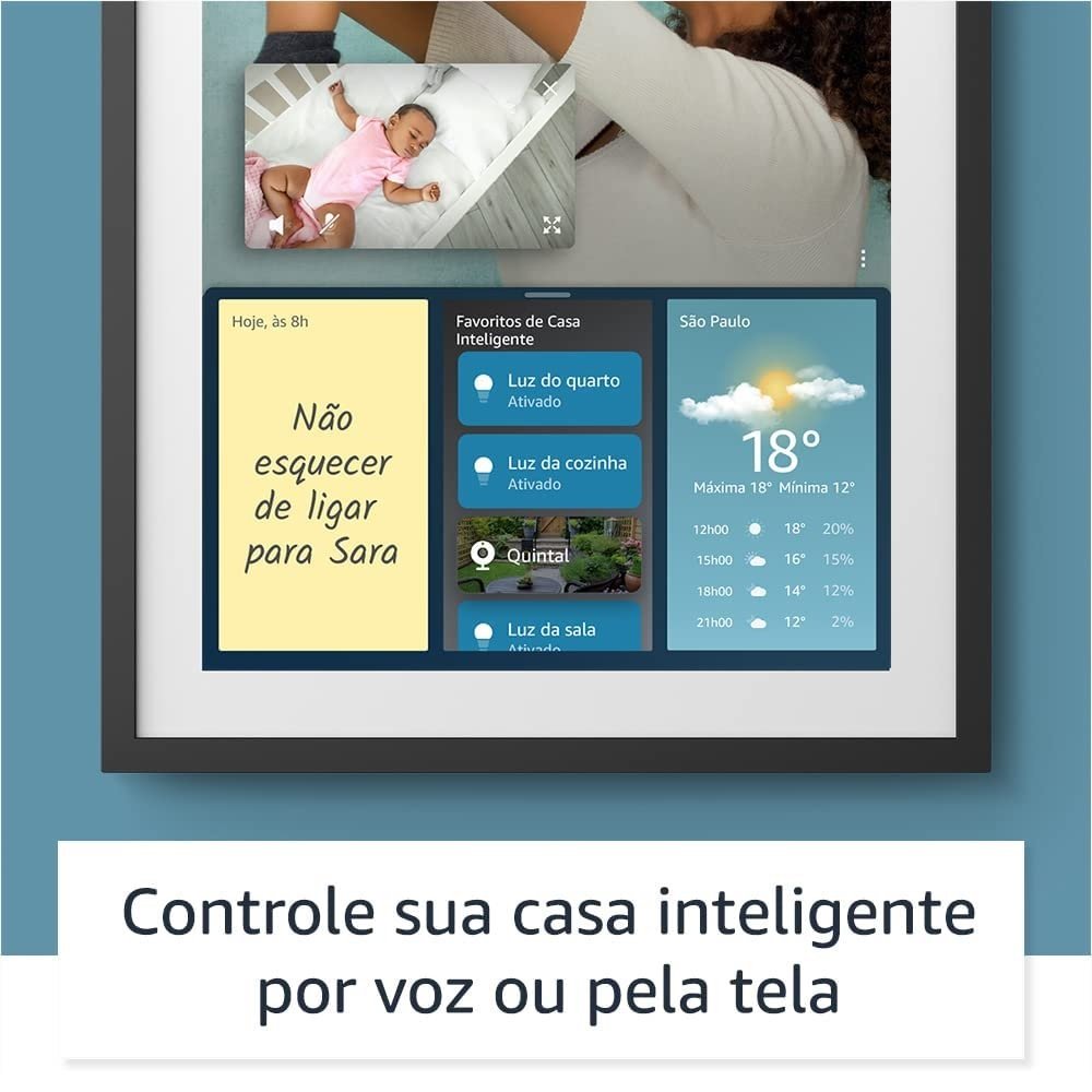 Echo Show 15, Smart Display Full Hd De 15,6" Com Alexa E Experiência Fire Tv | Controle Remoto Incluso - Cor Branca, Amazon