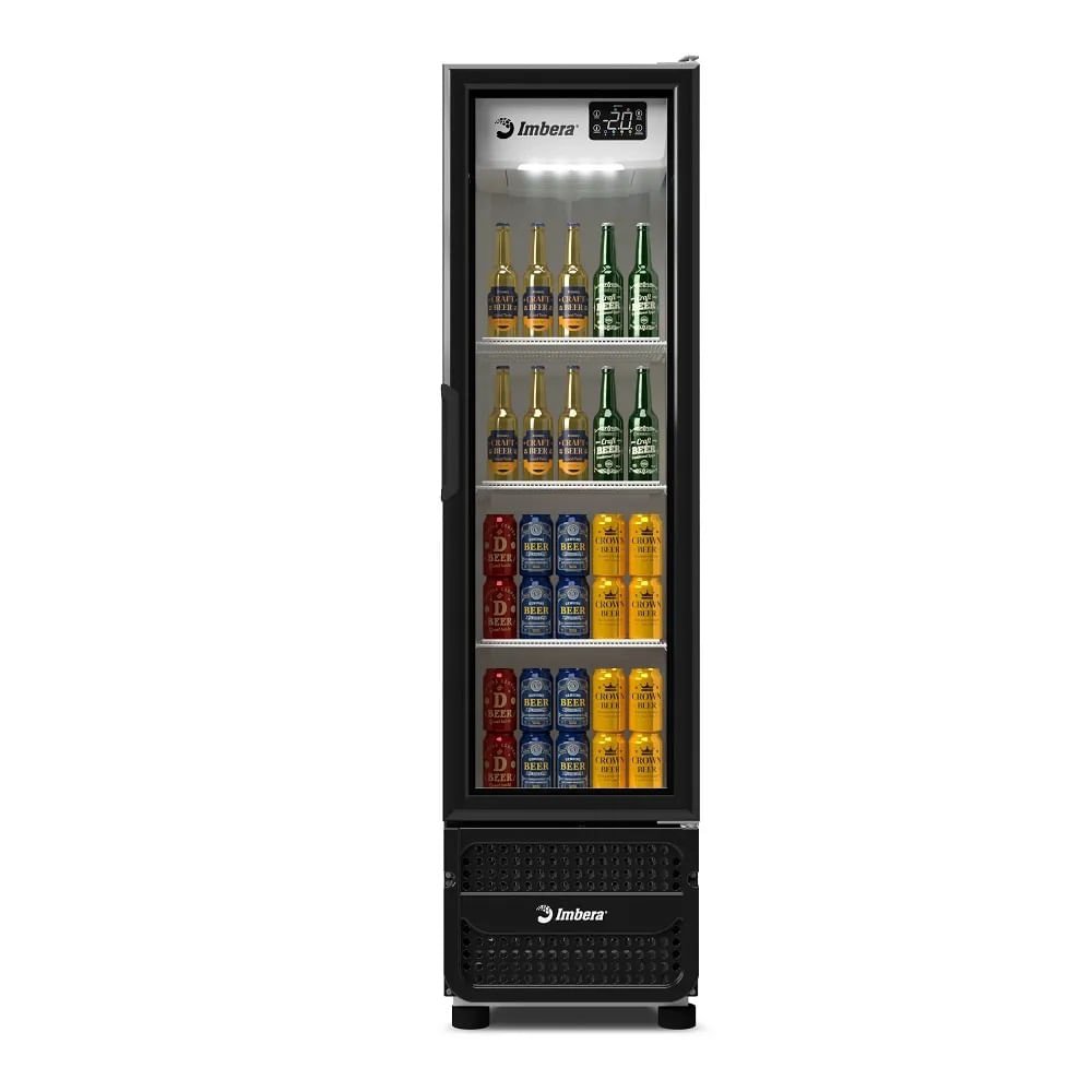 Cervejeira Imbera 215 Litros Porta de Vidro Padrão Preta CCV144 - 220 Volts