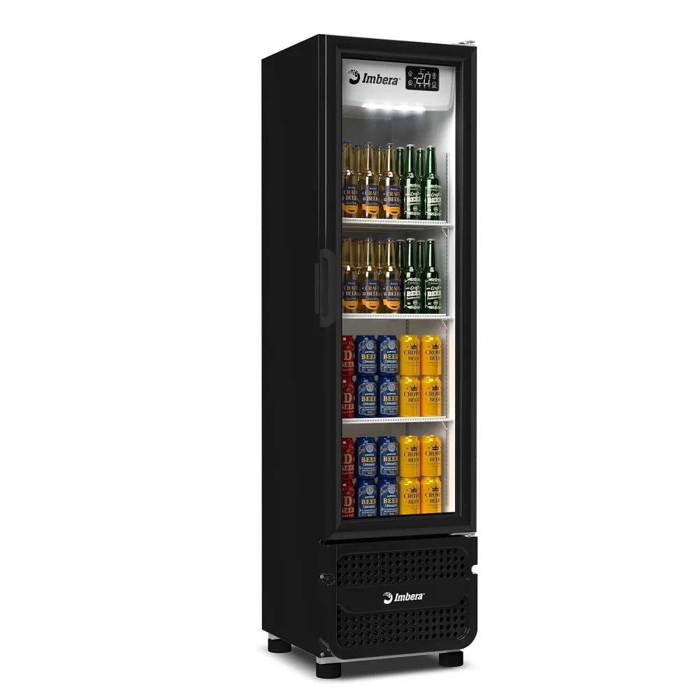 Cervejeira Imbera 215 Litros Porta de Vidro Padrão Preta CCV144 - 220 Volts