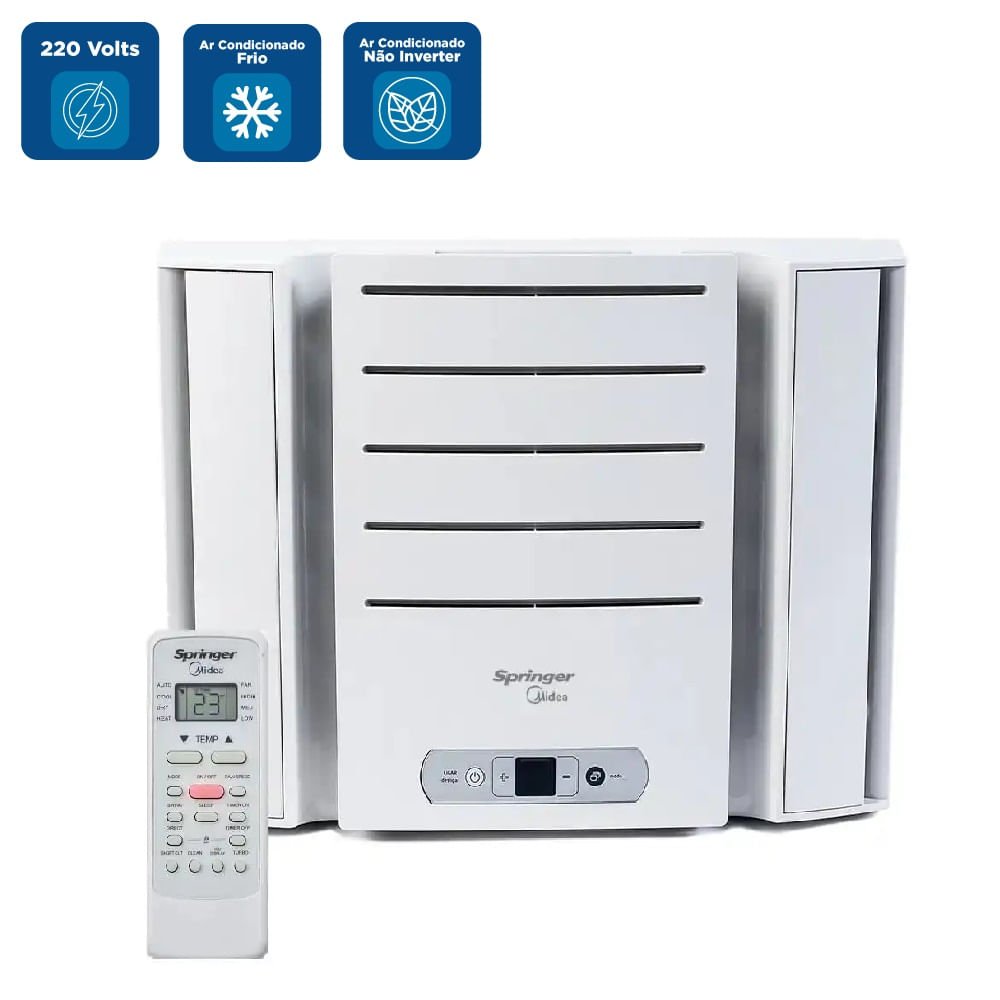 Ar Condicionado Janela Springer Midea 7500 BTU/h Frio Eletrônico QCK075RB - 220 Volts