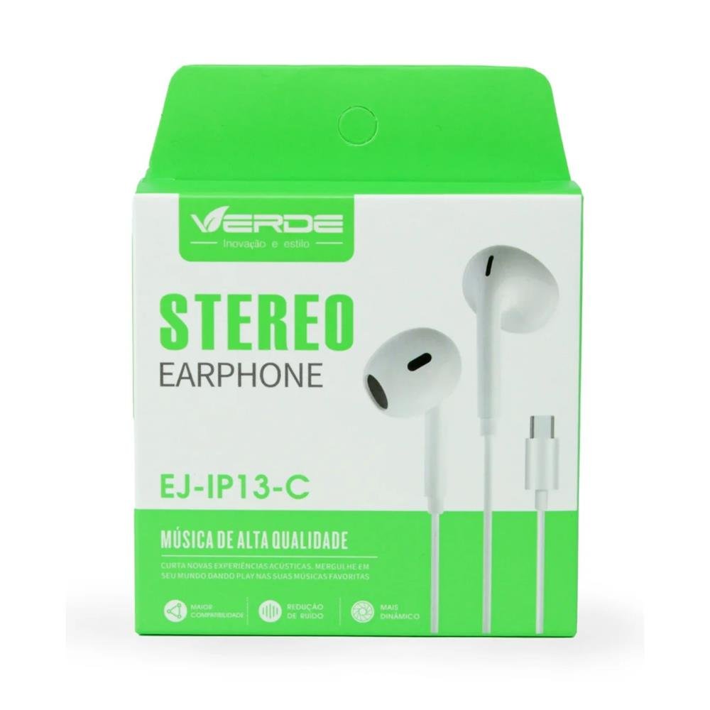 Fone De Ouvido Tipo C - Verde