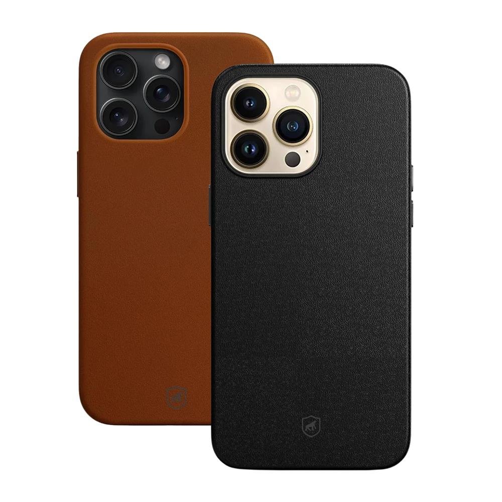 Capa Couro Dual Para Iphone 15 Pro Max - Preta