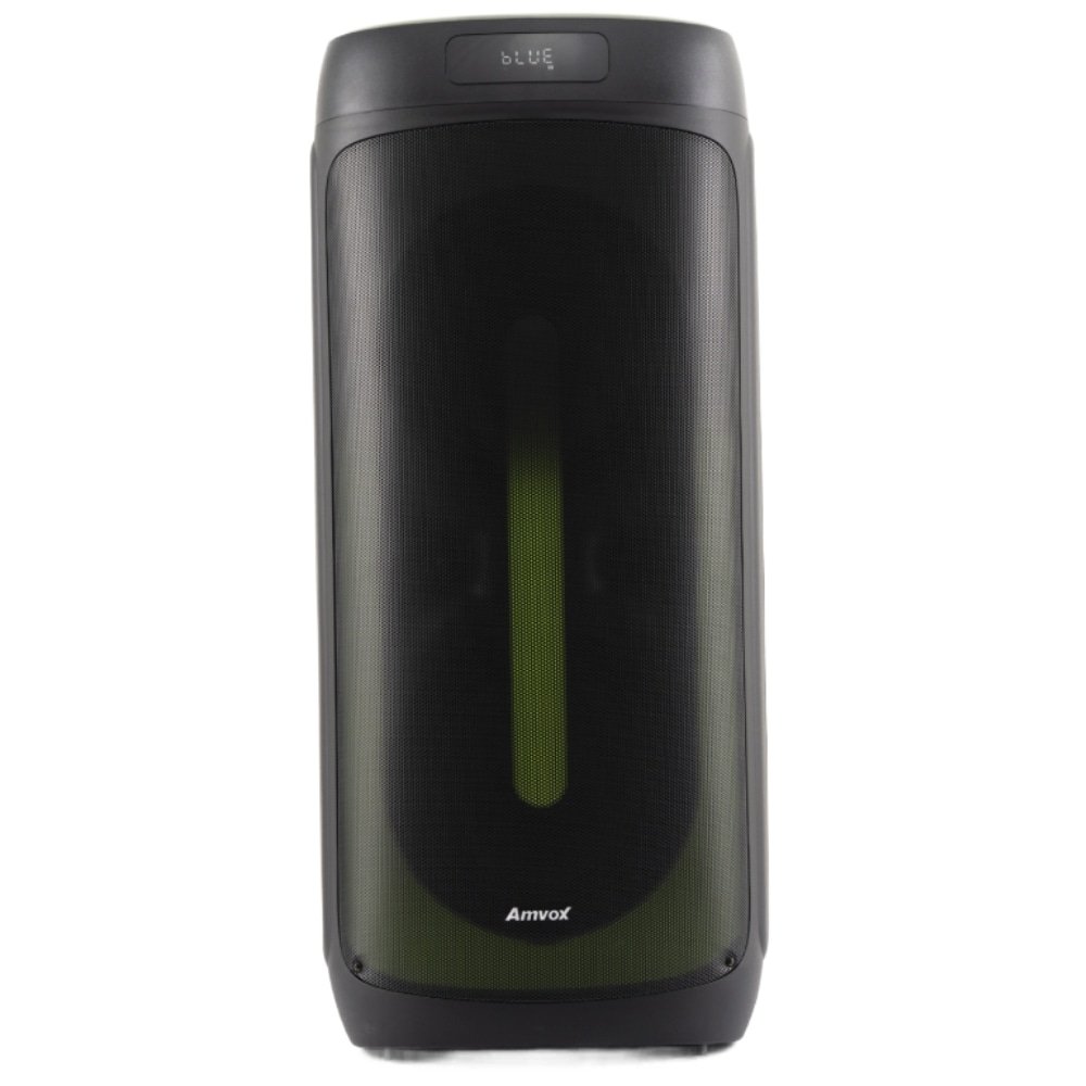 Caixa Amplificada Amvox ACA-1601 Festa II - Entrada USB, Entrada AUX, Cartão SD, Bluetooth, Preta, 1600W
