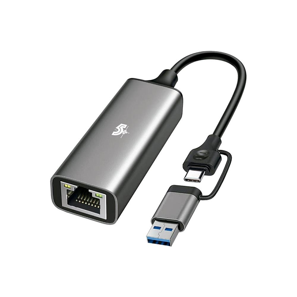 Adaptador USB 3 Para Lan 2500 Mbps Conectores USB C E USB A