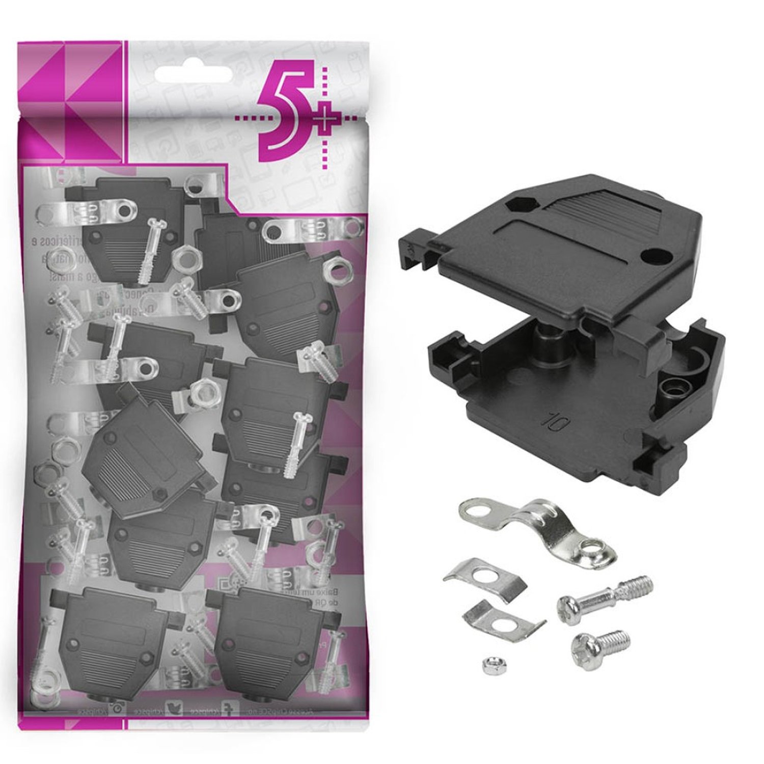 Capa Plastica Preta Para Conector Db25 - 10 Unidades
