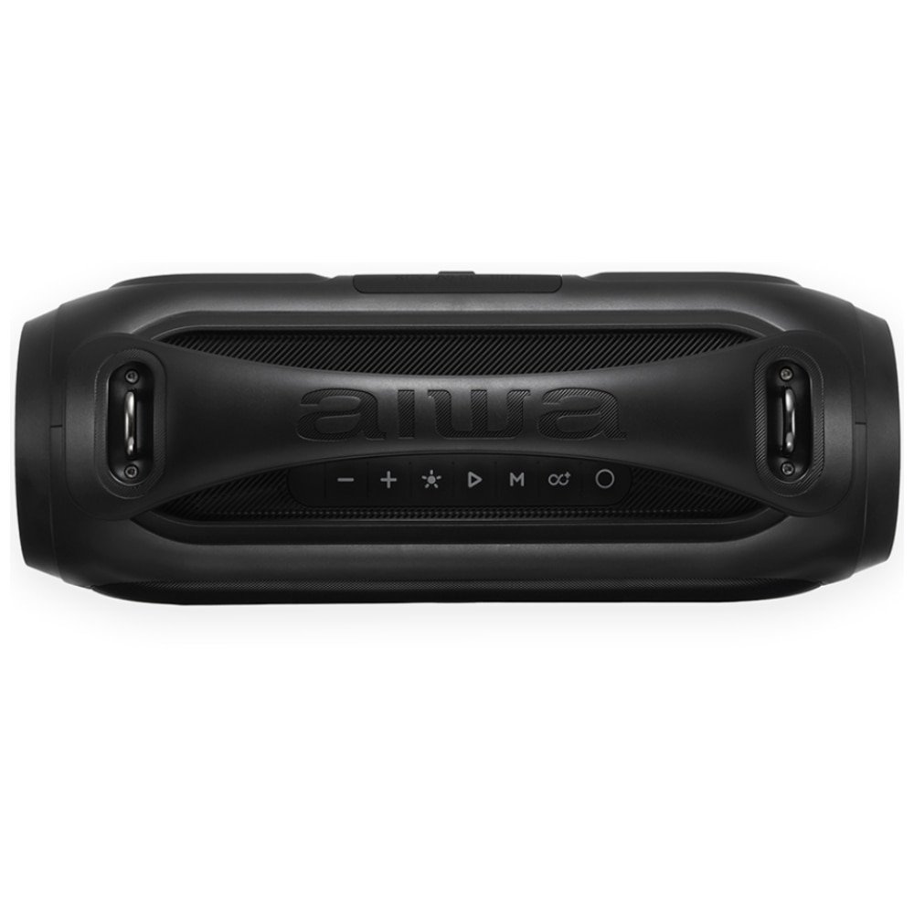 Caixa de Som Boombox Aiwa AWS-BBS-02-A - Entrada USB, Bluetooth, BT 8H , IPX5, RGB, Preto, 50W RMS