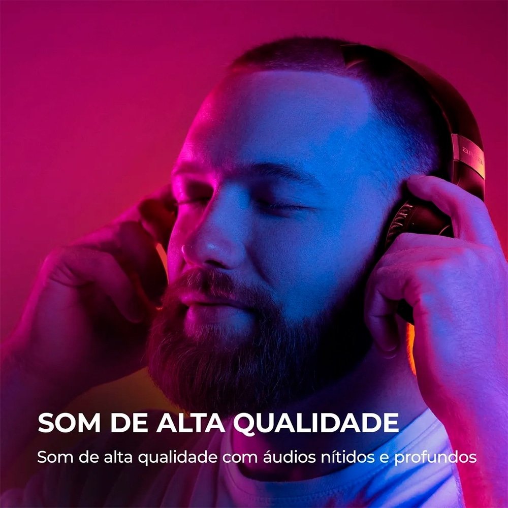 Fone de Ouvido Aiwa AWSHP02B - Bluetooth, Cancelamento de Ruído, Preto