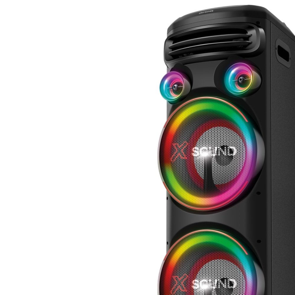 Caixa de Som Amplificada XSound Torre de Som AWS-T2W-01B - Entrada USB, Bluetooth, Preto, 2200W
