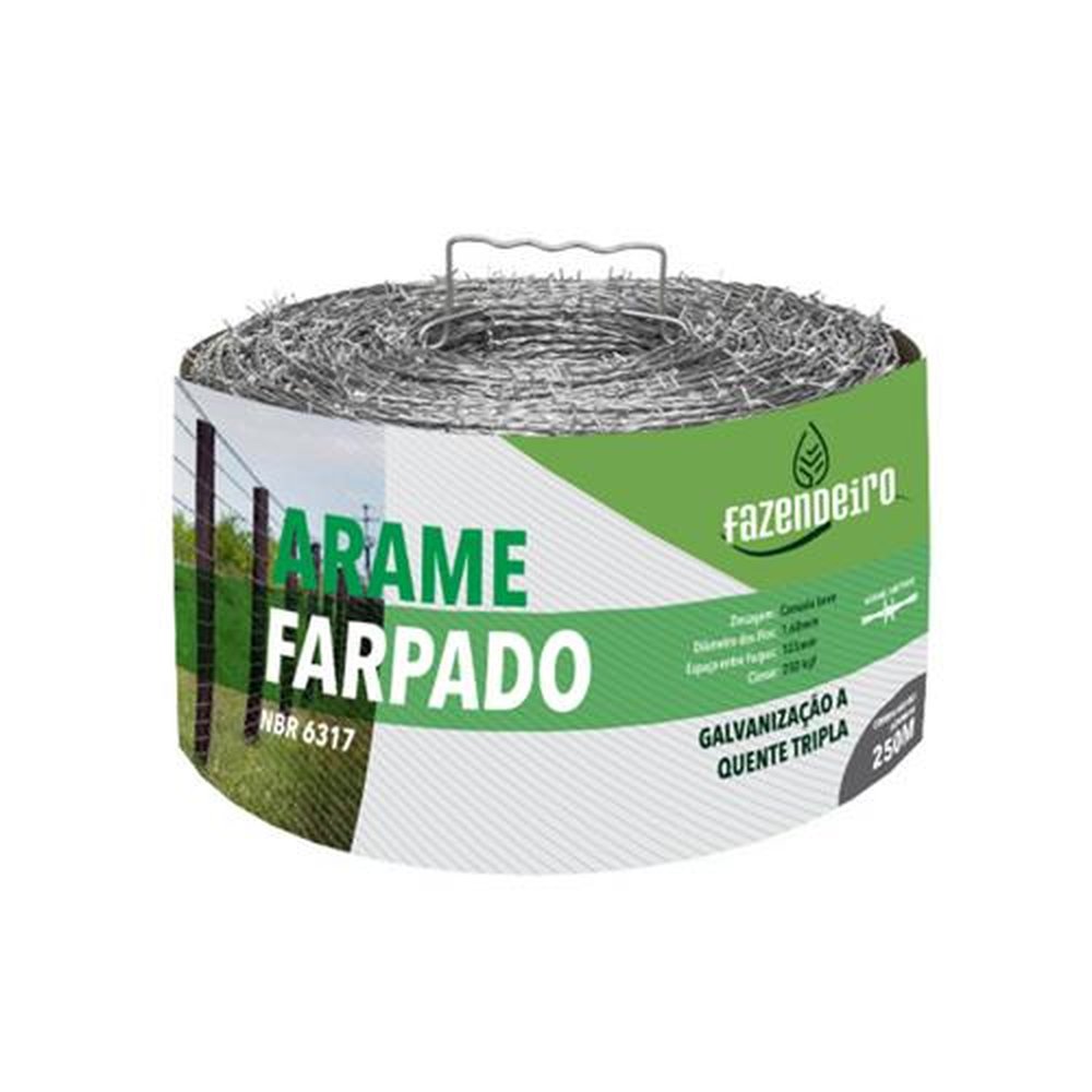 Arame Farpado 1.60mm 250M Fazendeiro