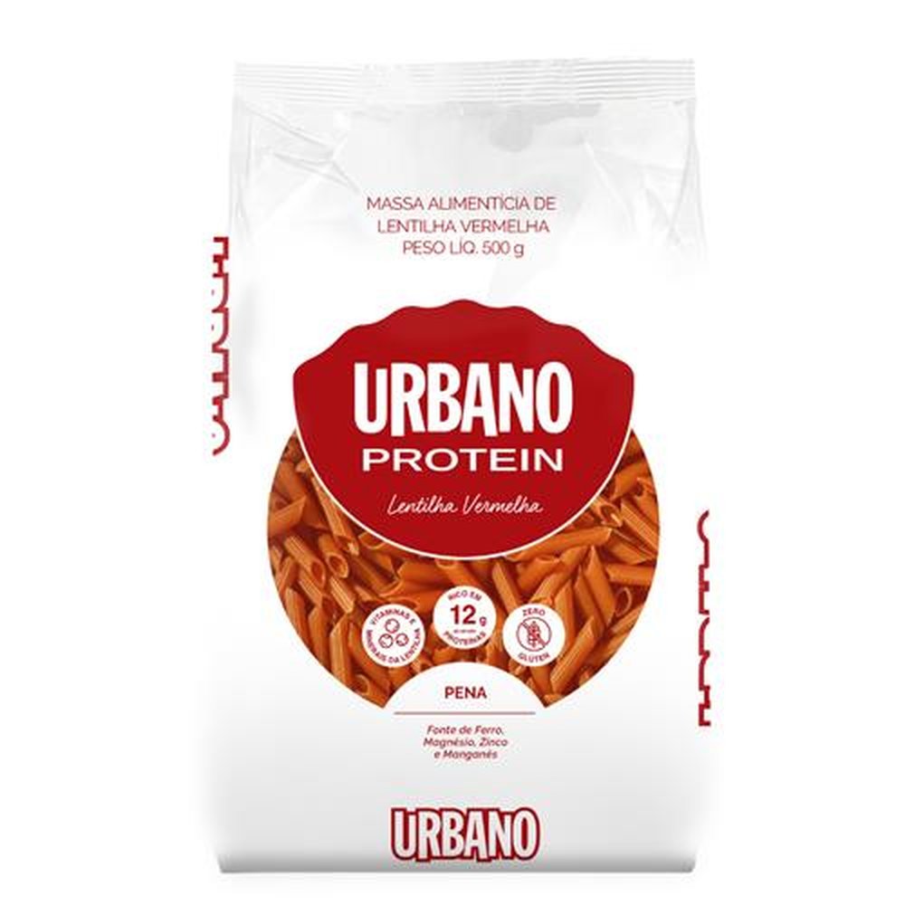 Macarrão Urbano de Arroz e Lentilha Vermelha Pena Embalagem 24x500Gr