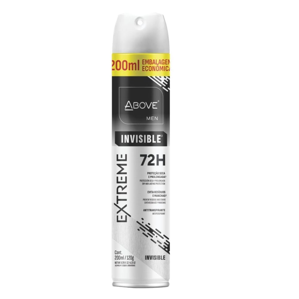 Desodorante Above Aerossol Men Extreme Invisible 200ml