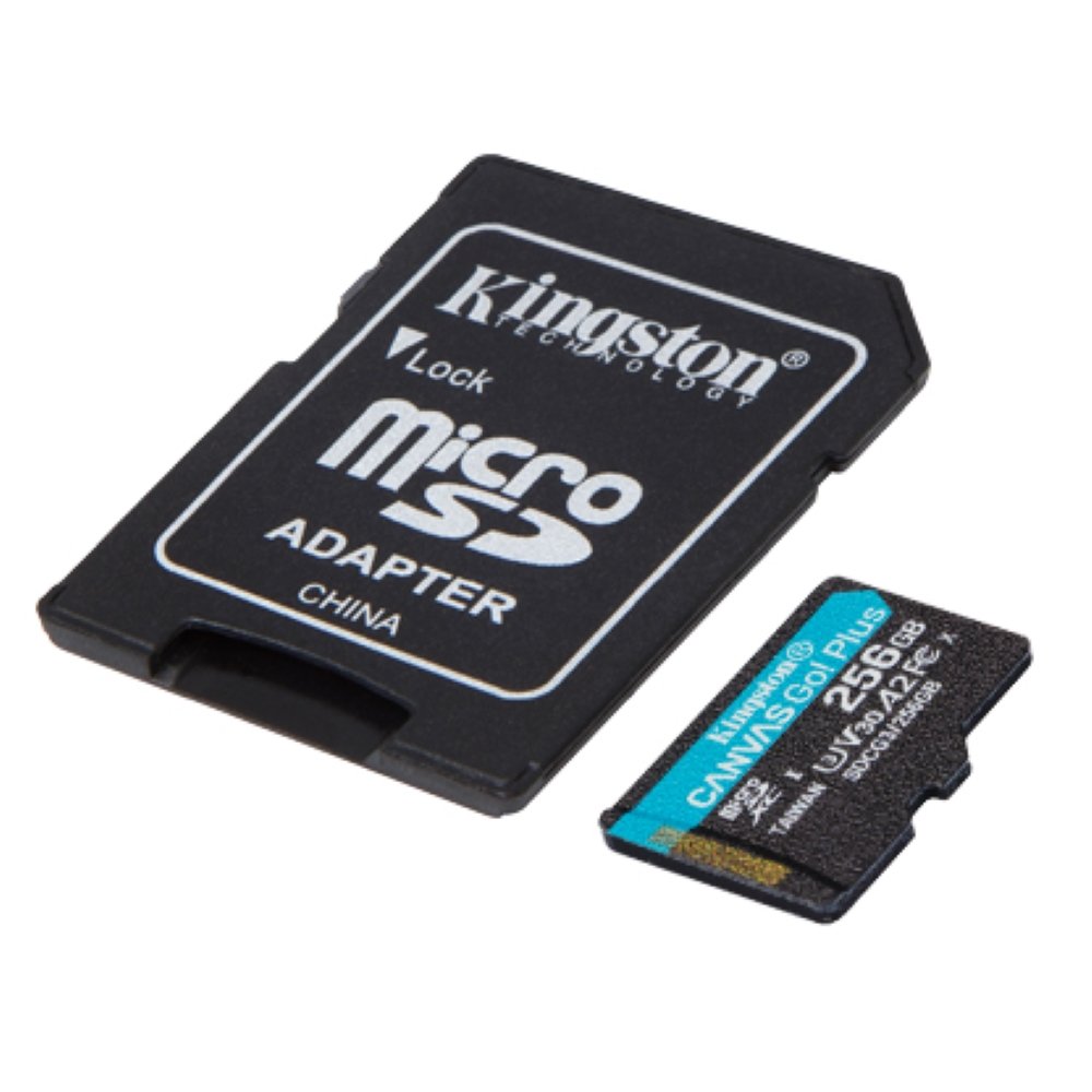 Cartão de Memória Kingston Canvas Go Plus, MicroSD 256GB, Com Adaptador, SDCG3/256GB