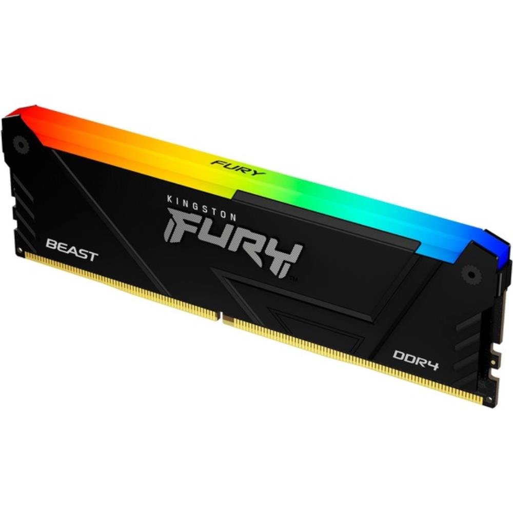 Memória RAM Kingston Fury Beast, RGB, 16GB, 3200MHz, DDR4, CL16, Preto - KF432C16BB12A/16