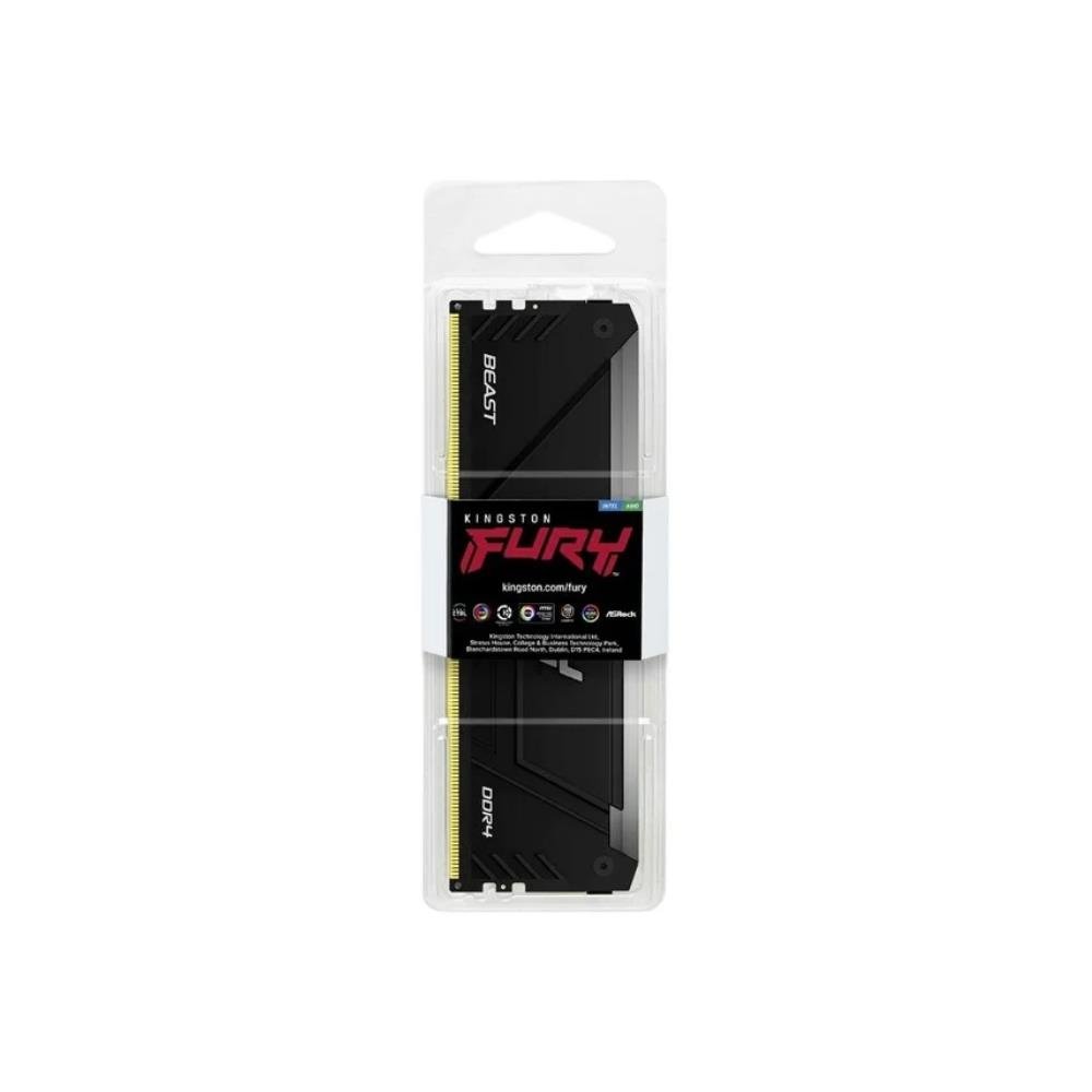 Memória RAM Kingston Fury Beast, RGB, 16GB, 3200MHz, DDR4, CL16, Preto - KF432C16BB12A/16