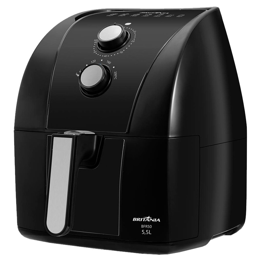 Fritadeira Air Fryer Britânia BFR50 - 1500W, 5,5L Redstone Preto/Inox, 220V