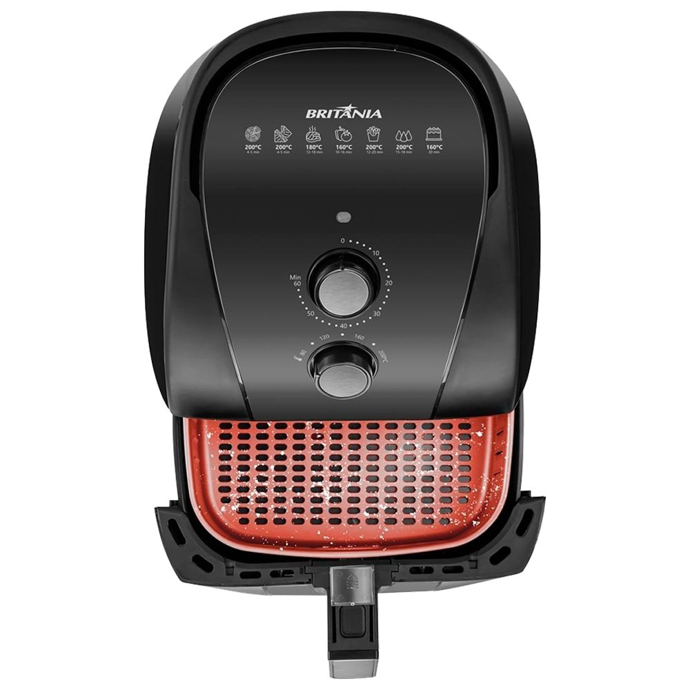 Fritadeira Air Fryer Britânia BFR50 - 1500W, 5,5L Redstone Preto/Inox, 220V