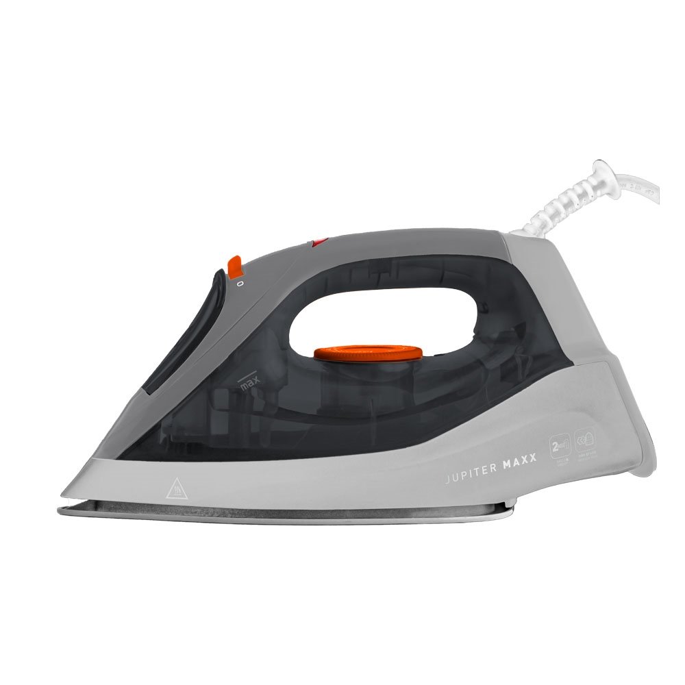 Ferro de Passar a Seco/Vapor Mallory Jupiter Maxx - Base Antiaderente, Cinza/Laranja/Branco, 110V