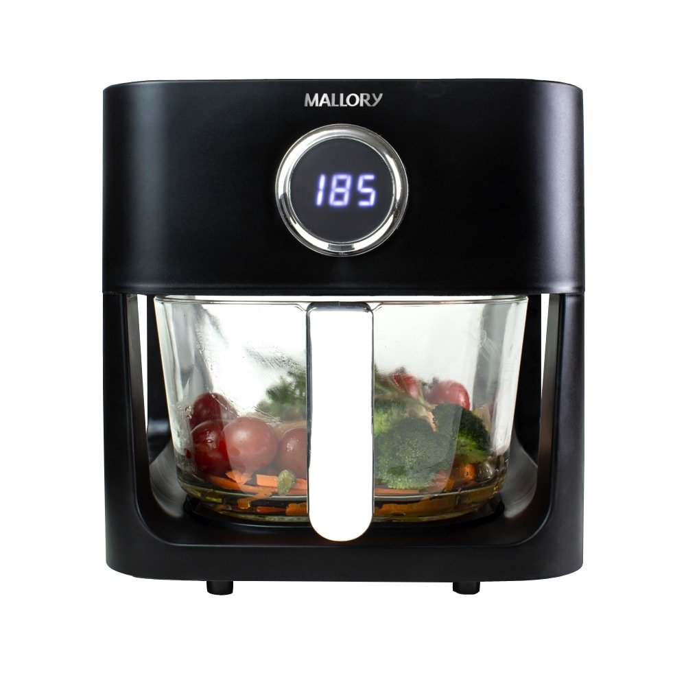 Fritadeira Air Fryer Mallory CookGlass - 1500W, 4,5 Litros, Cuba de Vidro Preto, 220V