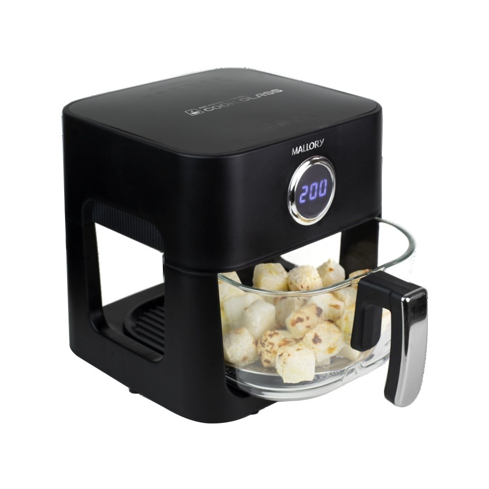 Fritadeira Air Fryer Mallory CookGlass - 1500W, 4,5 Litros, Cuba de Vidro Preto, 220V
