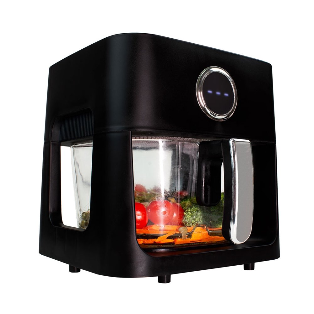 Fritadeira Air Fryer Mallory CookGlass - 1500W, 4,5 Litros, Cuba de Vidro Preto, 220V