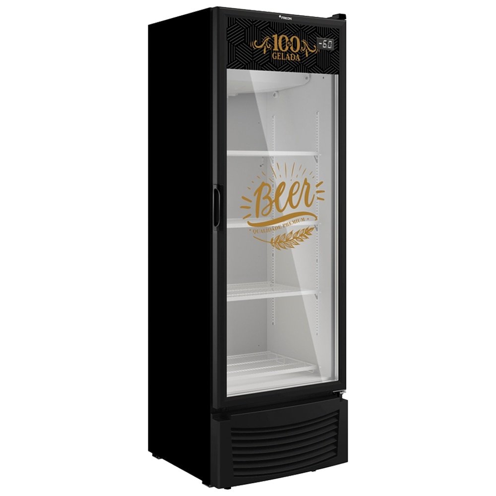 Conservador Cervejeira Porta de Vidro Vertical Fricon 433L VCFC433V - Frost Free, Preto, 220V