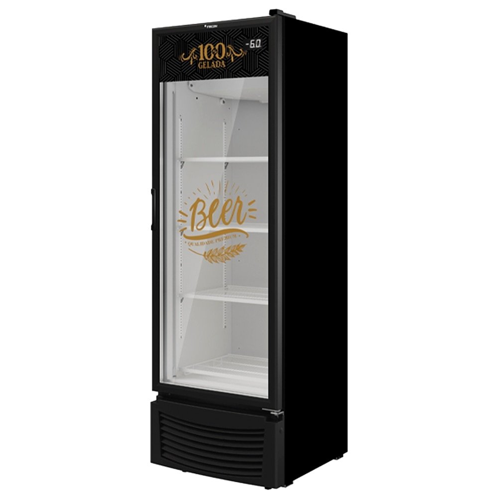 Conservador Cervejeira Porta de Vidro Vertical Fricon 433L VCFC433V - Frost Free, Preto, 220V