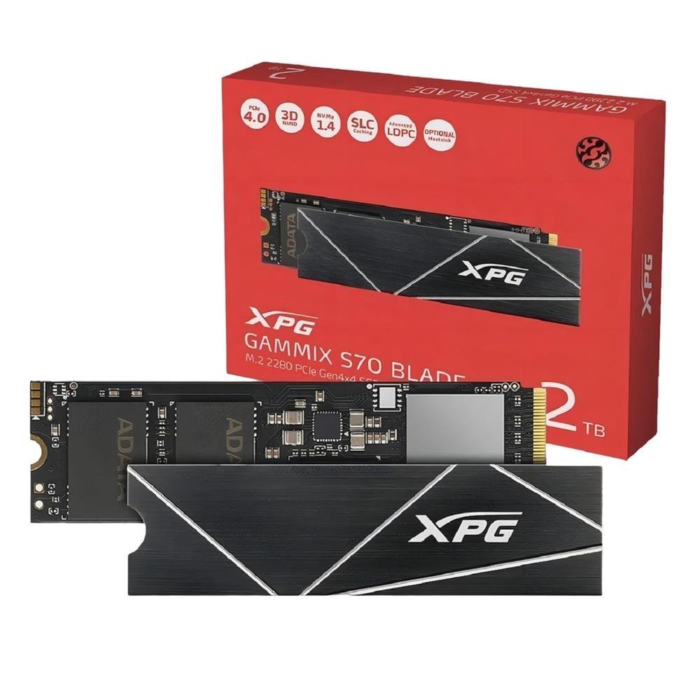 SSD XPG S70 Blade 2TB, M.2 NVMe 2280, 3D NAND, Leitura 7400MB/s e Gravação 6400MB/s