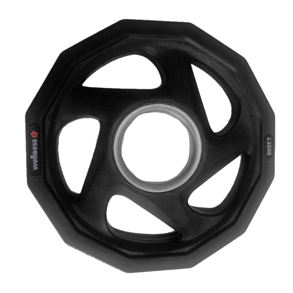 Anilha Olimpica Rubber com 5 Furos de 1.25kg Wellness - WK010