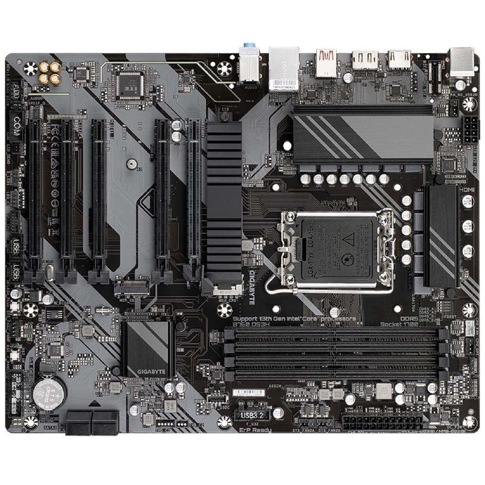 Placa Mãe Gigabyte B760 DS3H, Chipset B760, Intel LGA 1700, ATX, DDR5