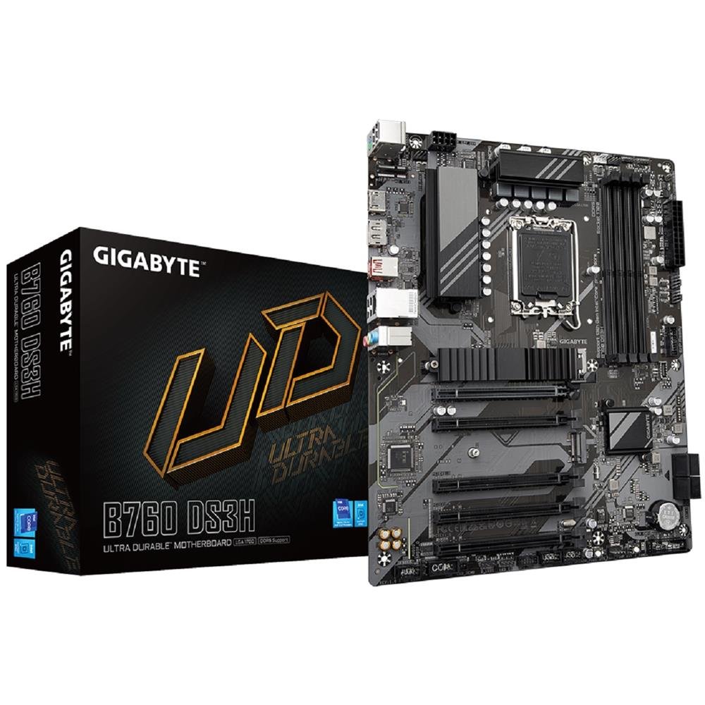 Placa Mãe Gigabyte B760 DS3H, Chipset B760, Intel LGA 1700, ATX, DDR5