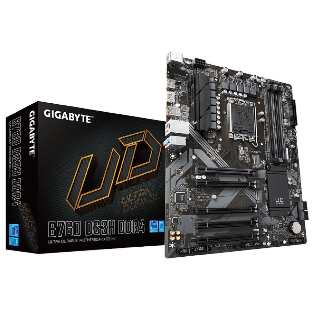 Placa Mãe Gigabyte B760 Ds3h, Chipset B760, Intel Lga 1700, Atx, Ddr4