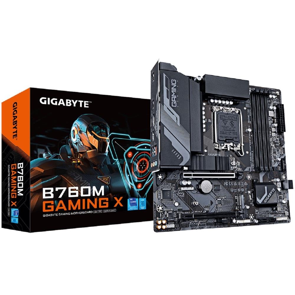 Placa Mãe Gigabyte B760m Gaming X, Chipset B760, Intel LGA 1700, mATX, DDR5