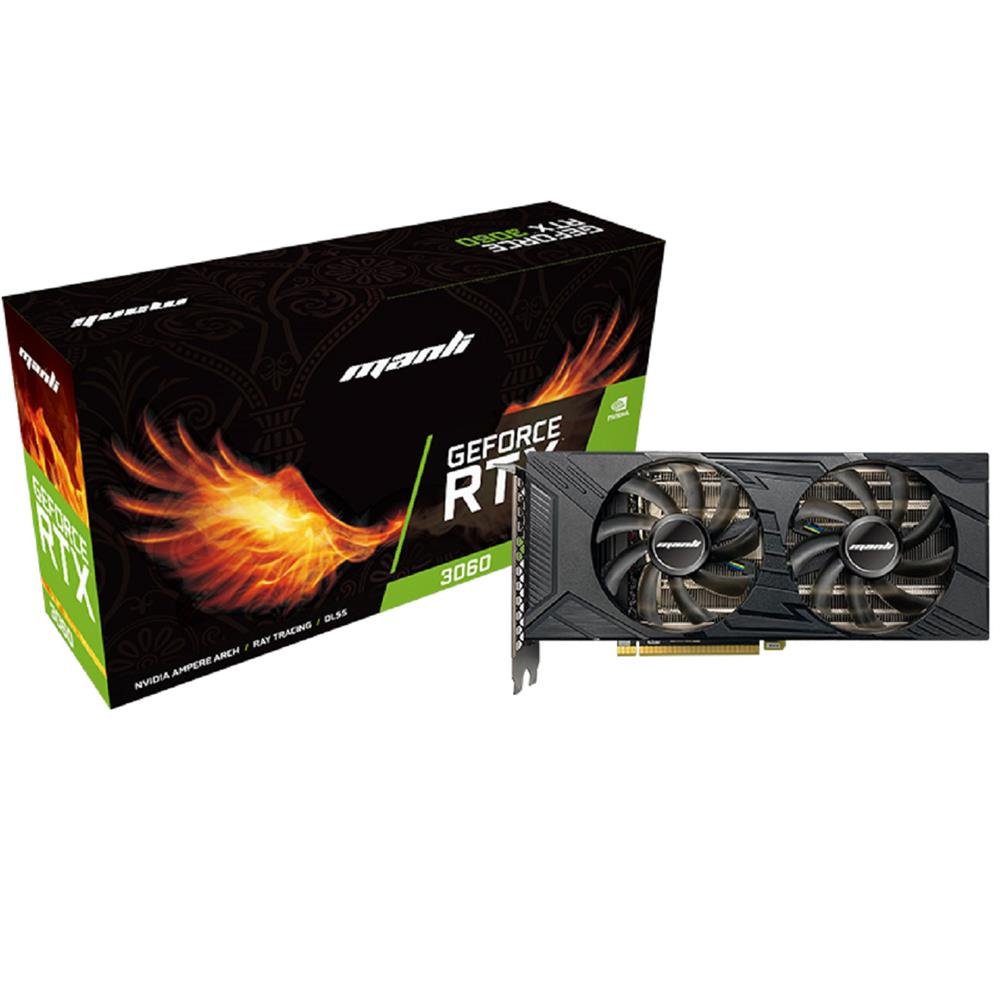Placa de Video Manli GeForce RTX 3060, 12GB, GDDR6, 192-Bit, Preto